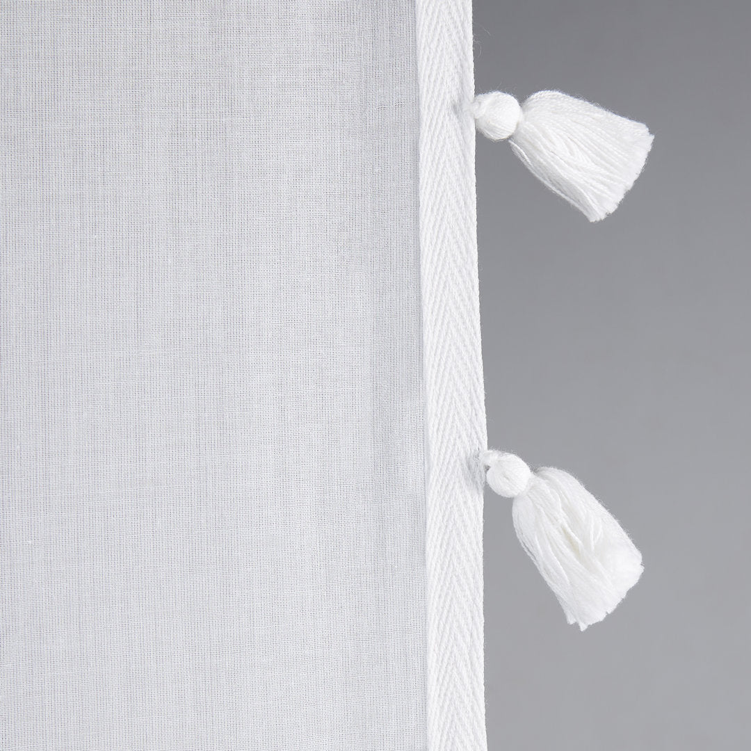 Brackett 100% Cotton Solid Semi-Sheer Rod Pocket Single Curtain Panel Dakota Fields Curtain Color: White