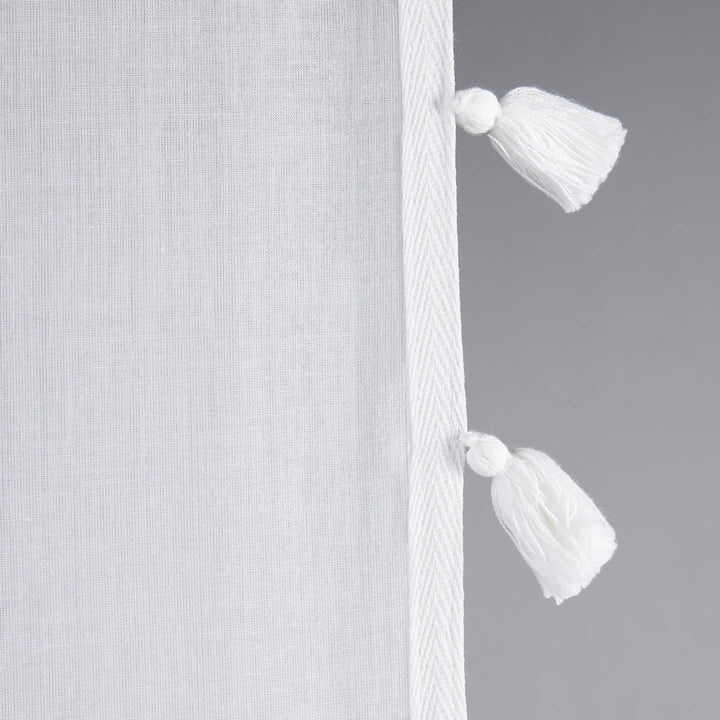 Brackett 100% Cotton Solid Semi-Sheer Rod Pocket Single Curtain Panel Dakota Fields Curtain Color: White