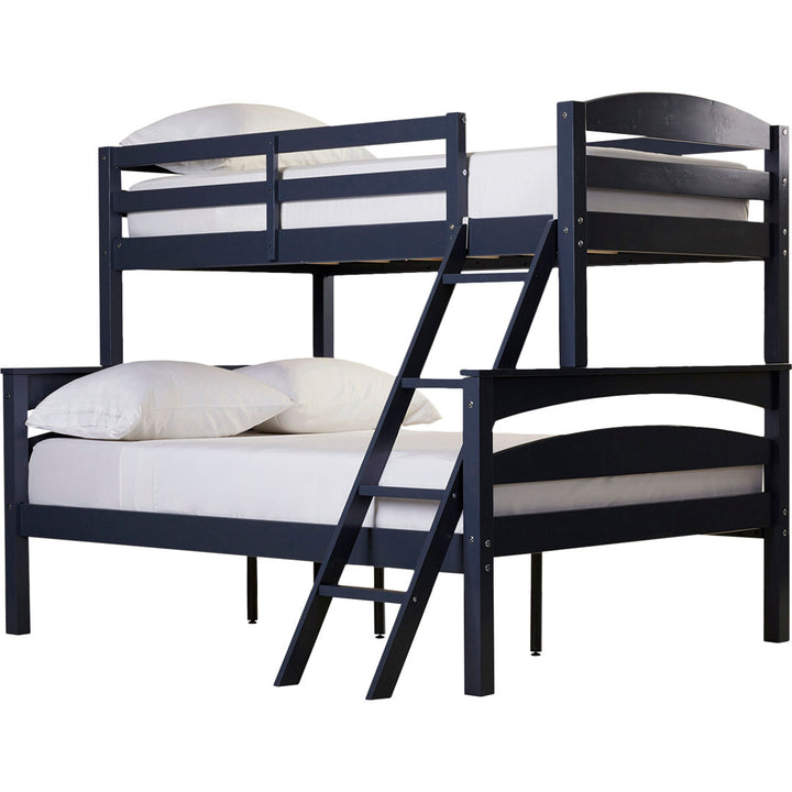 Barnett Twin over Full Bunk Bed Isabelle & Max™ Bed Frame Color: Graphite Blue