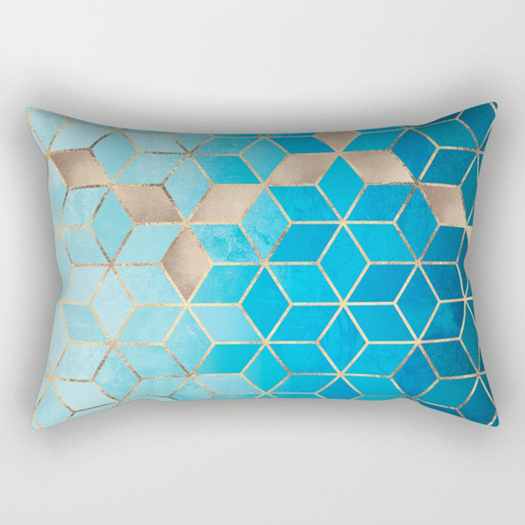 Rectangular Pillow Cover (Set of 2) Beauty Acrylic Color: Blue