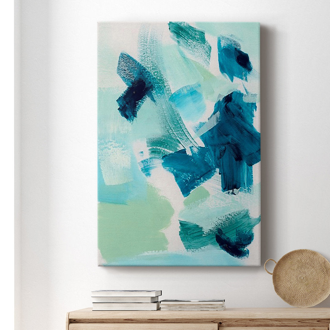 Teal Composition II - Wrapped Canvas Print Ivy Bronx Size: 27" H x 18" W x 1" D