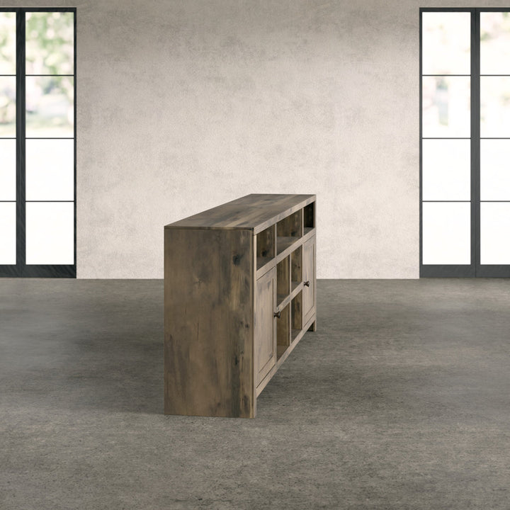 Columbia 84" No Assembly Required Barnwood Finish TV Stand, For TVs Up To 95" Greyleigh™