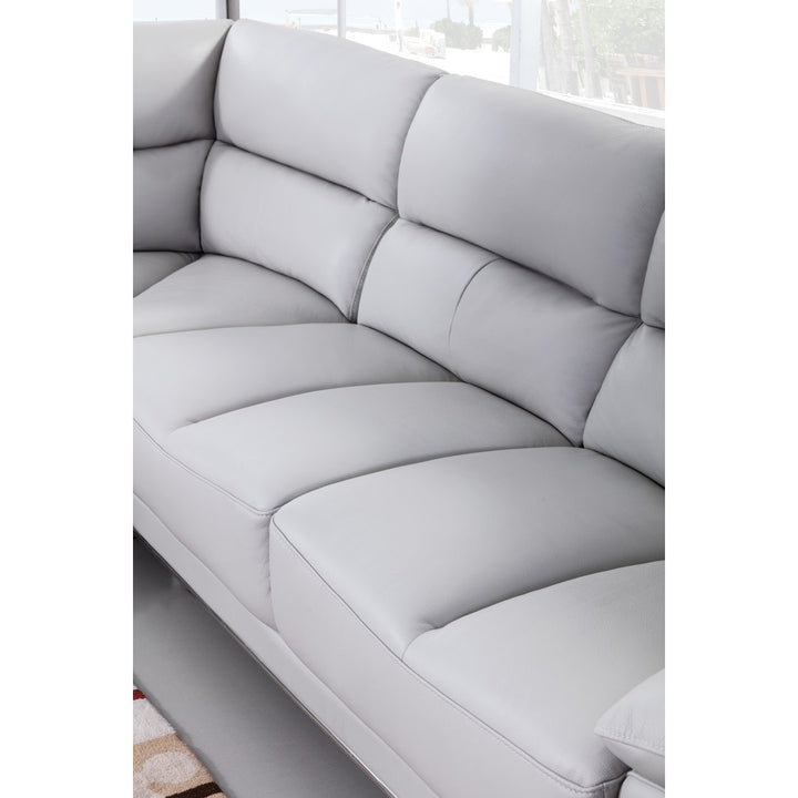 Argenziano 111" Wide Genuine Leather Symmetrical Modular Corner Sectional Orren Ellis