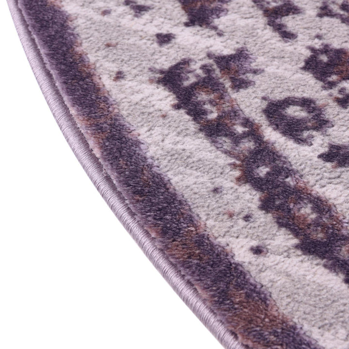 Alissa Oriental Violet Area Rug Grovelane Rug Size: Round 4'
