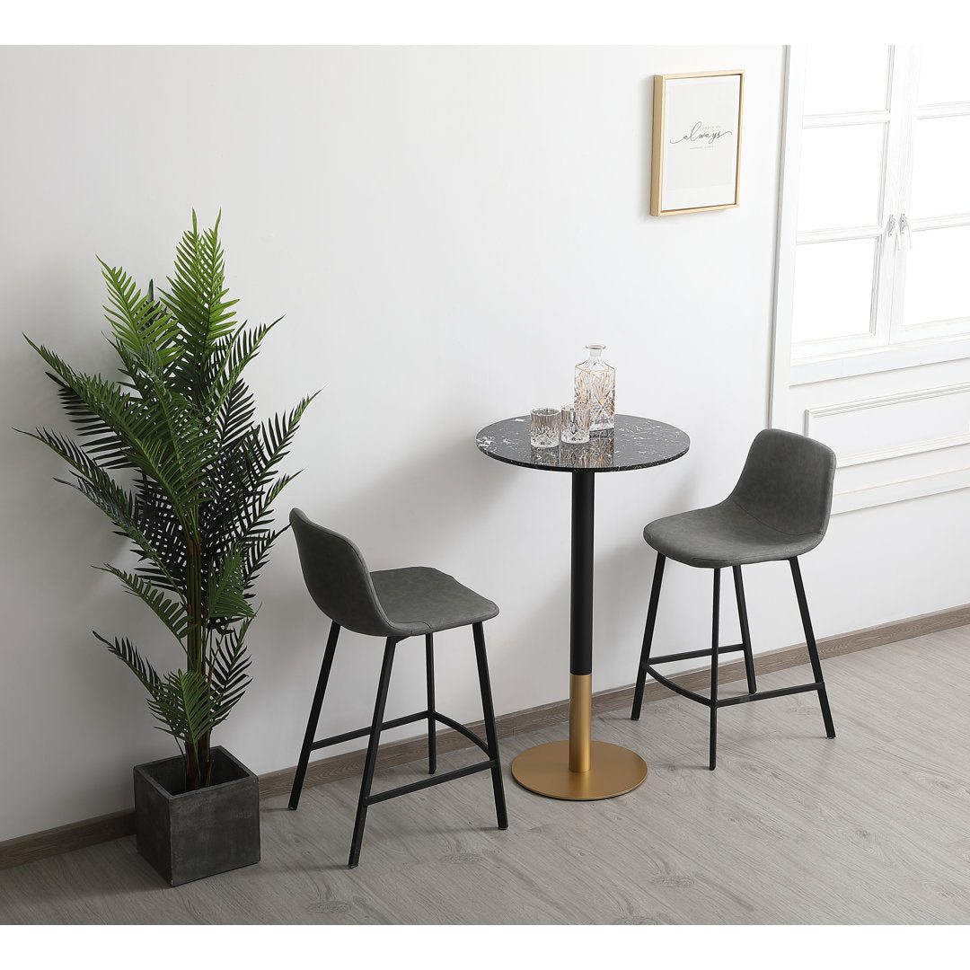 Brock Counter Height Dining Table Etta Avenue™ Top Color: Black