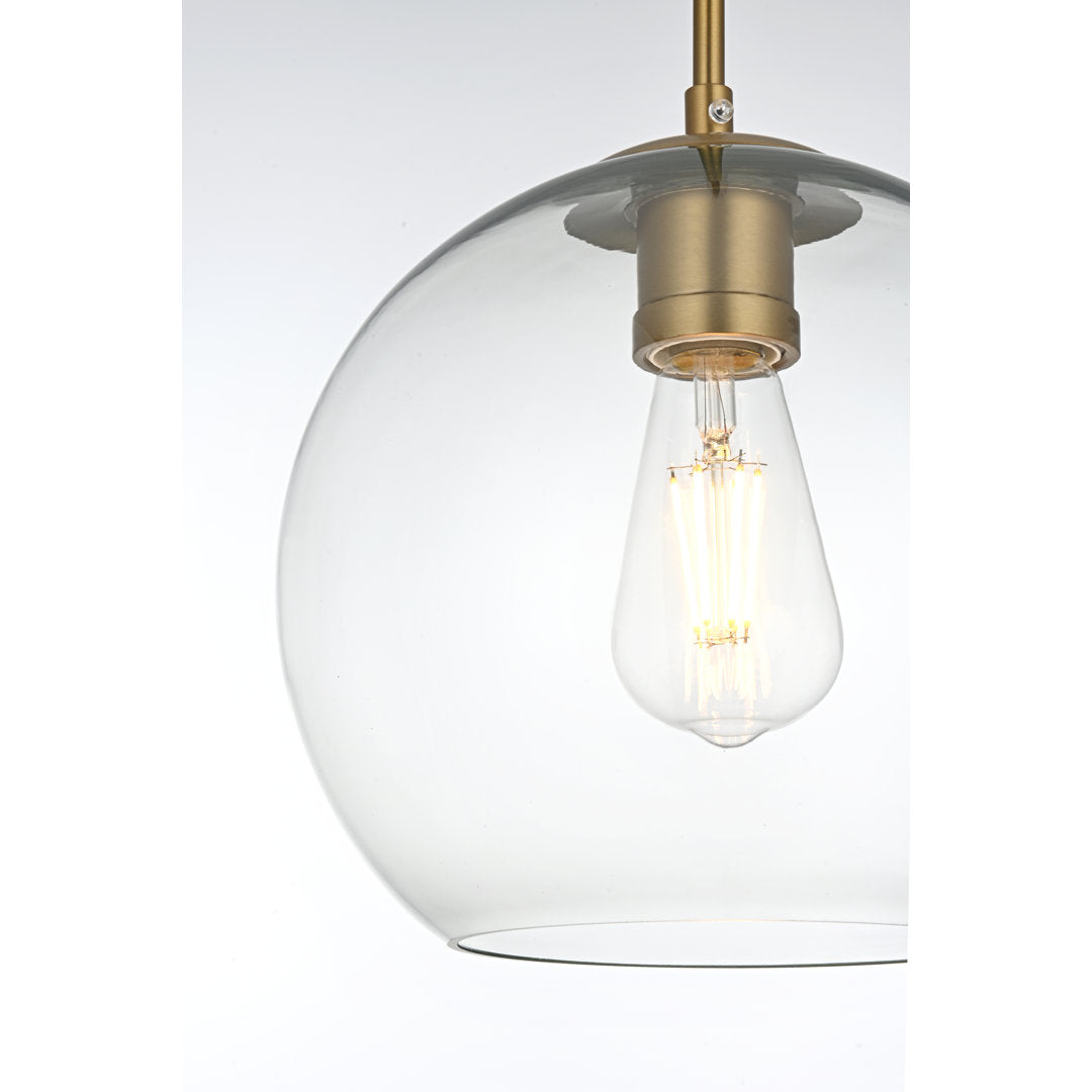 Snead 1 - Light Single Globe Pendant Mercury Row® Shade Color: Clear Size: 70" H x 9.8" W x 9.8" D Base Finish: Gold
