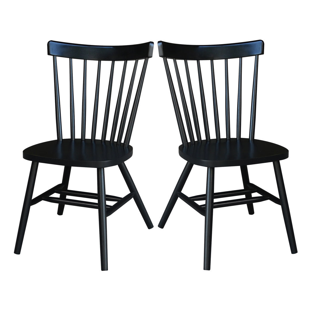 Sofia Solid Wood Slat Back Side Chair August Grove® Color: Black