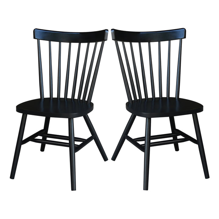 Sofia Solid Wood Slat Back Side Chair August Grove® Color: Black