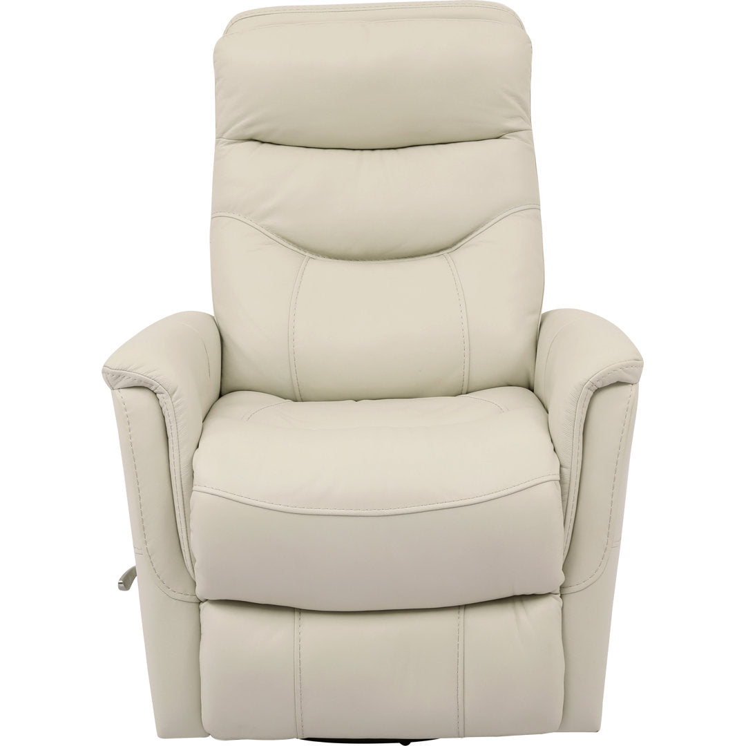 30" Top Grain Leather Manual Swivel Glider Recliner with Flared Arms Red Barrel Studio® Upholstery Color: Ivory Genuine Leather