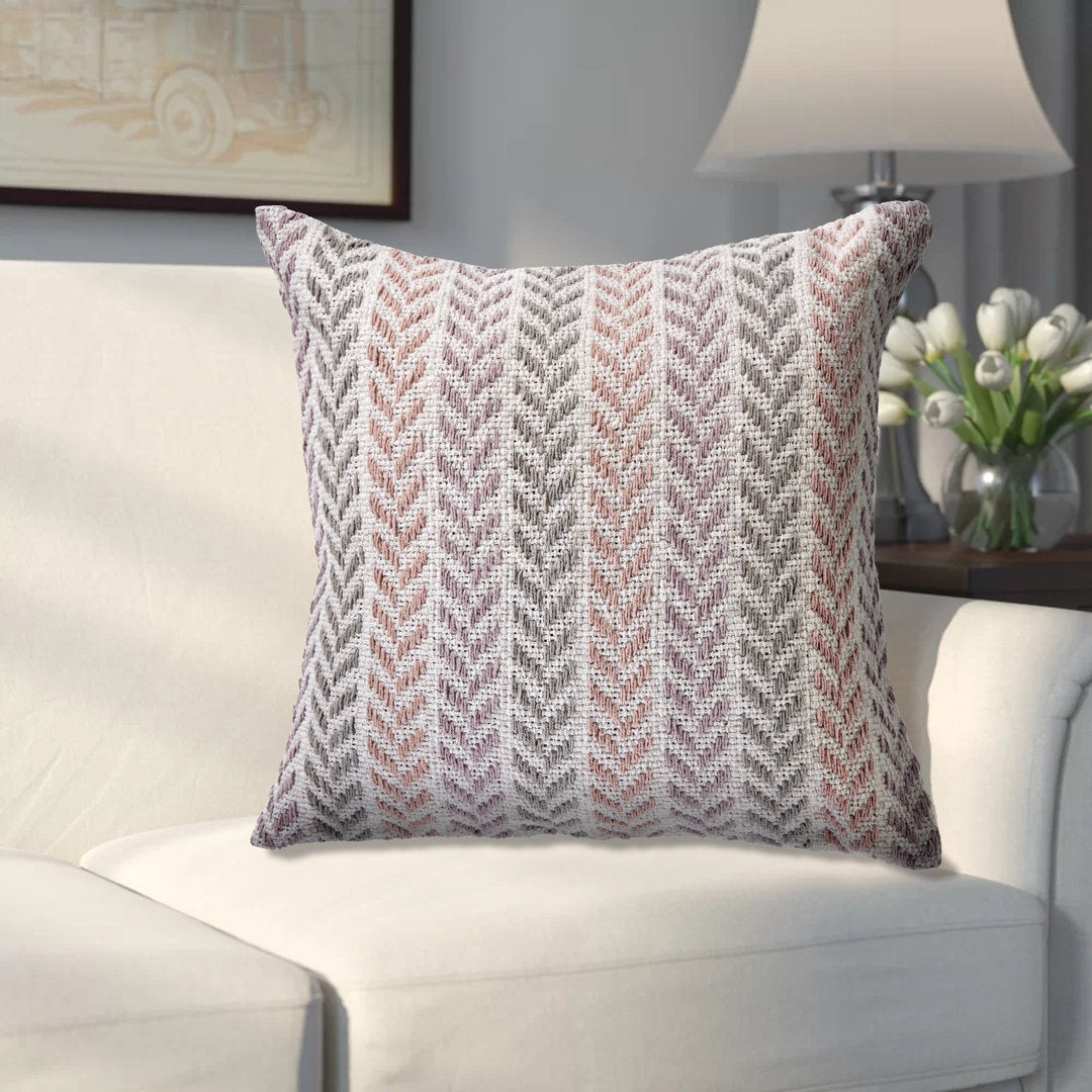Hand-Woven Chevron Cotton Throw Pillow Rajani Home Color: Pastel Blue