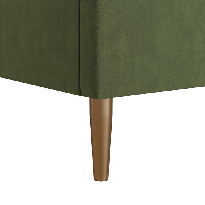 Daphne Upholstered Low Profile Platform Bed Mr. Kate Color: Olive Green Velvet Size: Full
