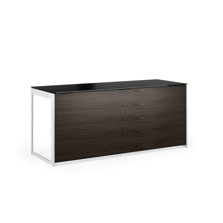 Sequel 20 Glass Desk BDI Color (Top/Frame): Charcoal Stained Ash/Satin Nickel