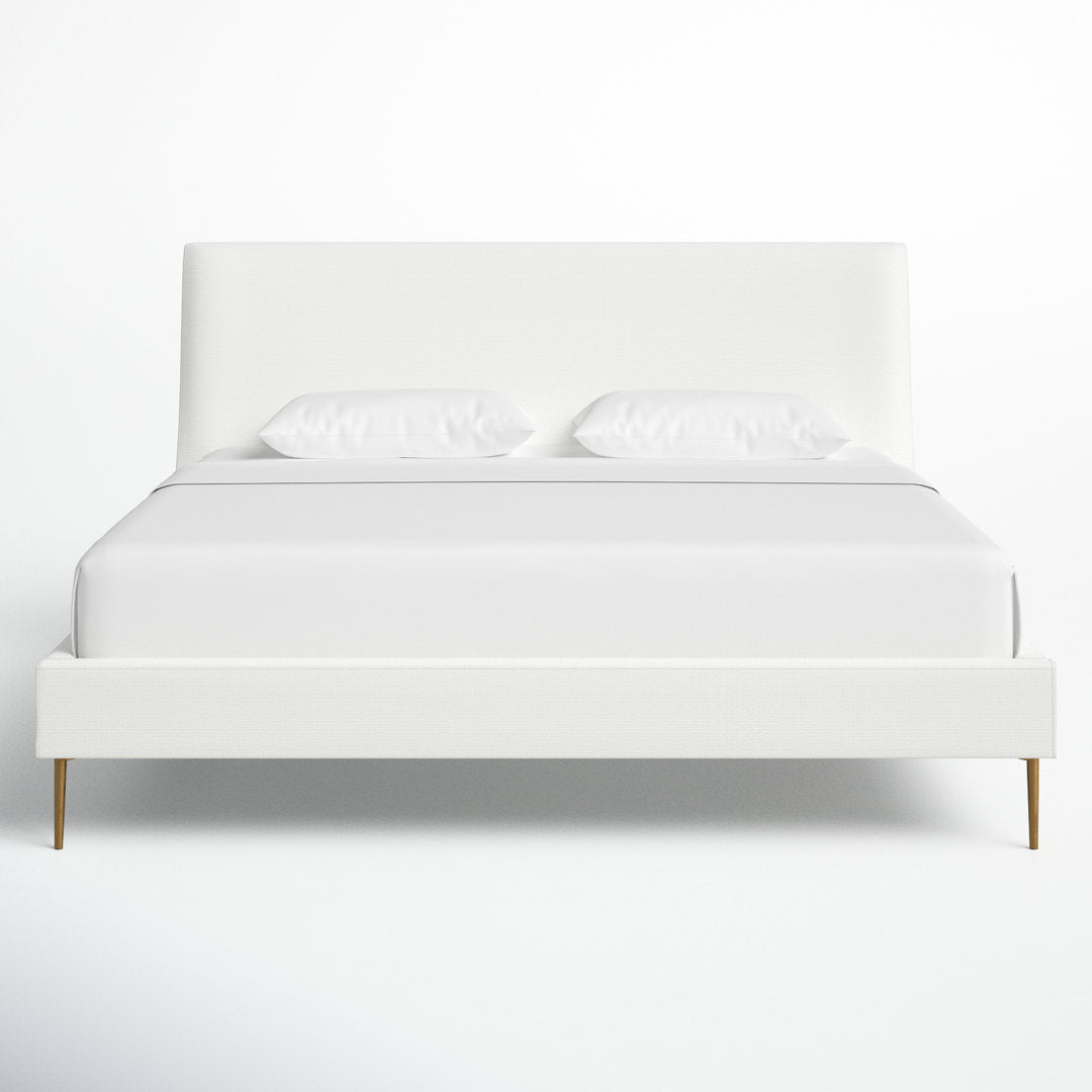 Venedy Upholstered Low Profile Platform Bed Joss & Main Color: White Size: King