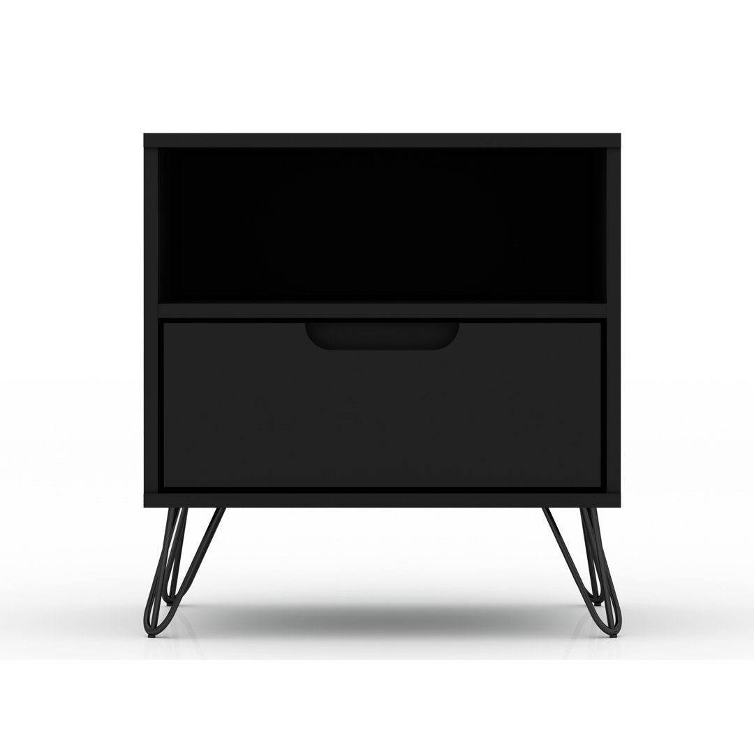 Darbie Drawer Nightstand Zipcode Design™ Color: Black Quantity: Set of 2