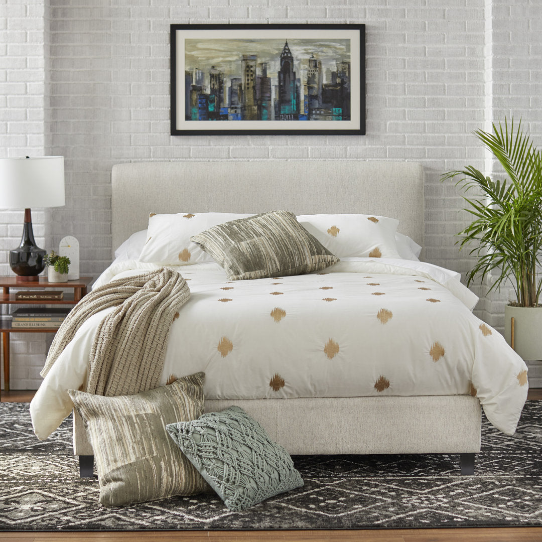 Magaw Queen Upholstered Low Profile Standard Bed Three Posts™ Color: Cream