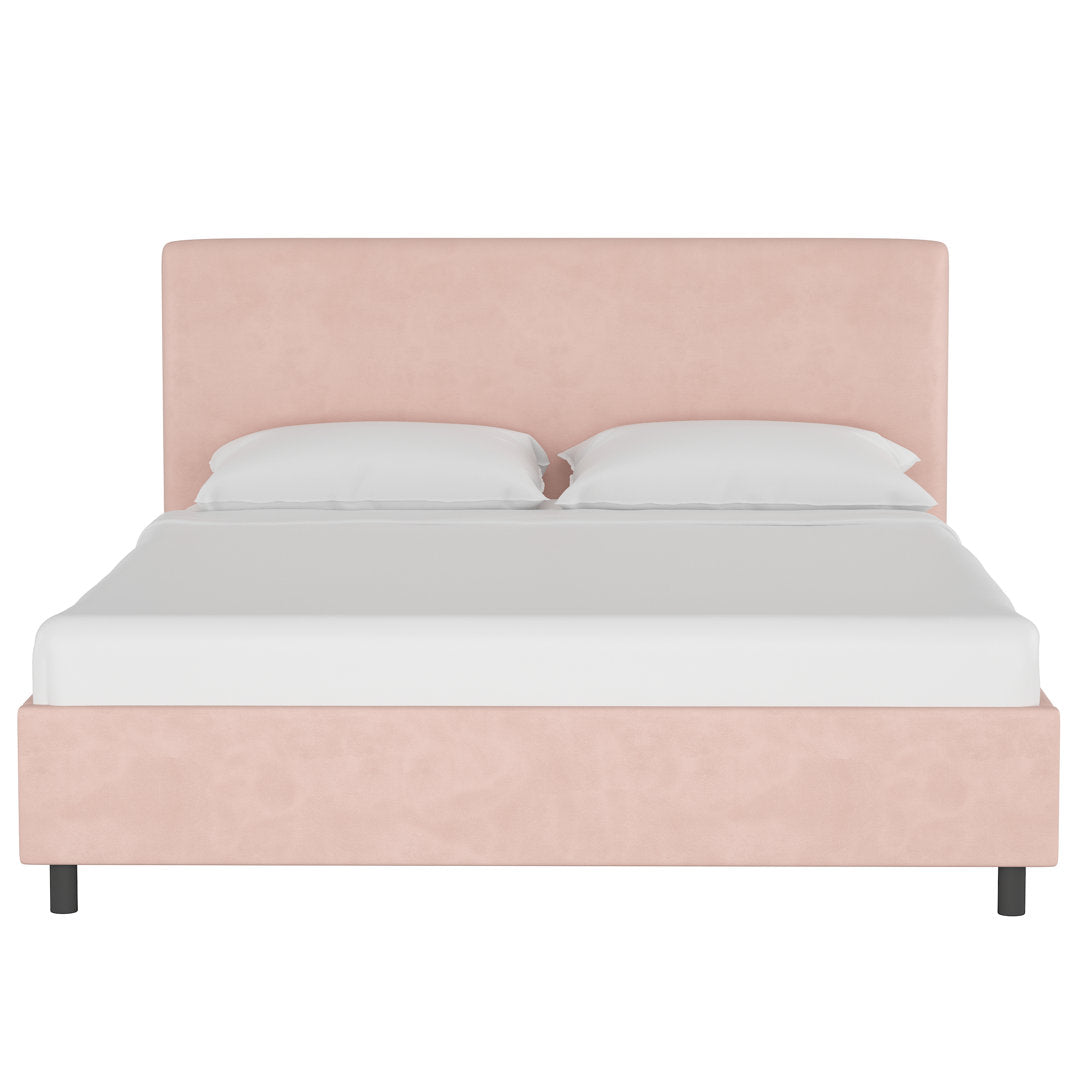 Pyburn Upholstered Low Profile Platform Bed Mercury Row® Color: Classic Blush Performance Velvet Size: Twin