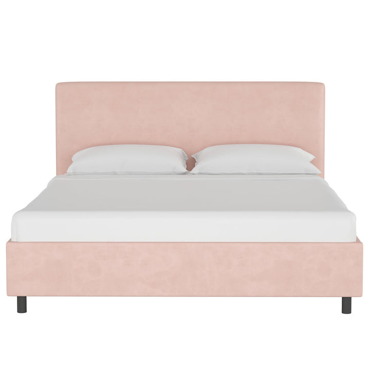 Pyburn Upholstered Low Profile Platform Bed Mercury Row® Color: Classic Blush Performance Velvet Size: Twin