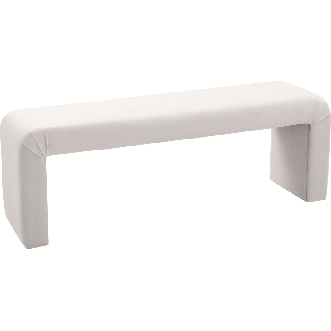 Edenborn Upholstered Bench Latitude Run® Upholstery: Cream Velvet
