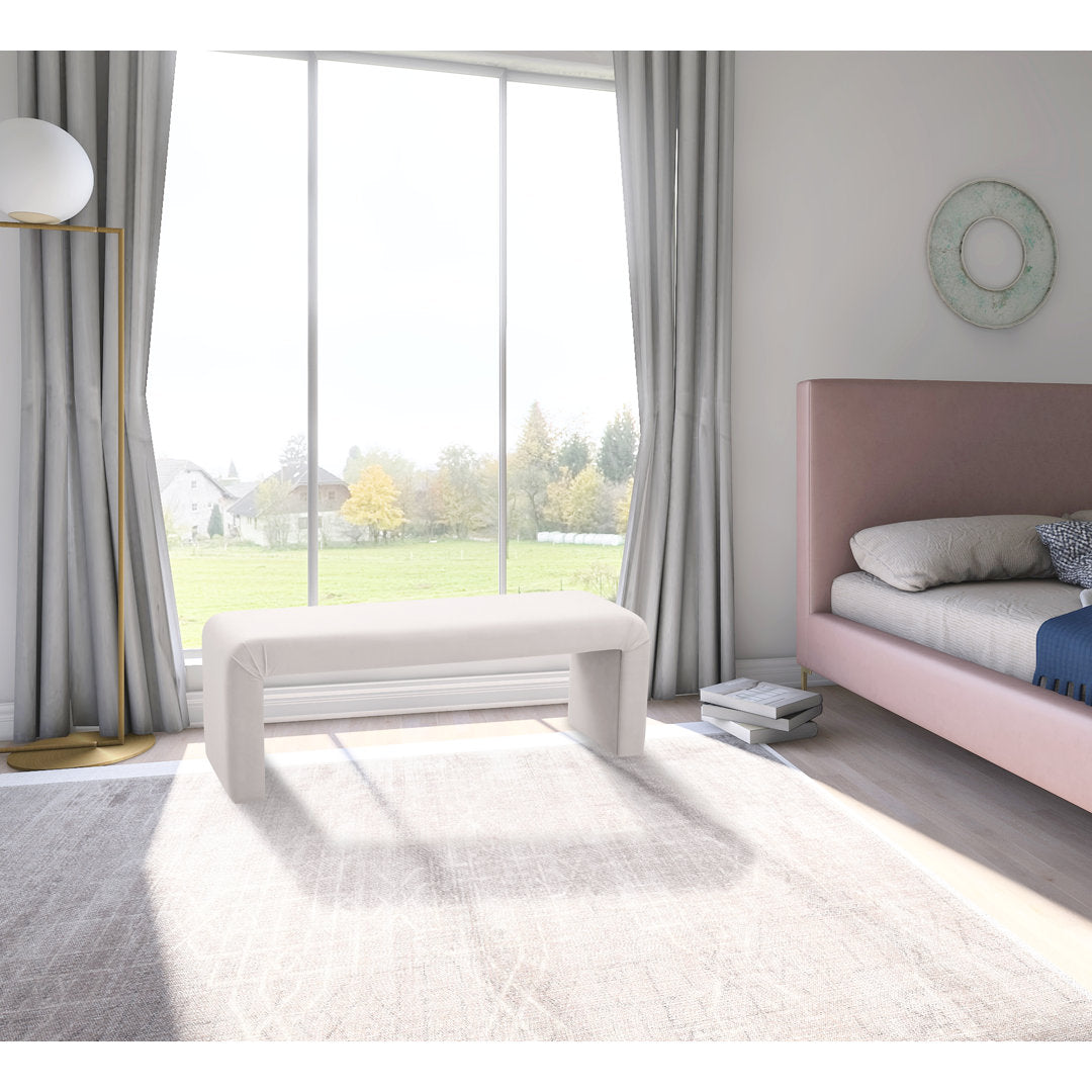 Edenborn Upholstered Bench Latitude Run® Upholstery: Cream Velvet