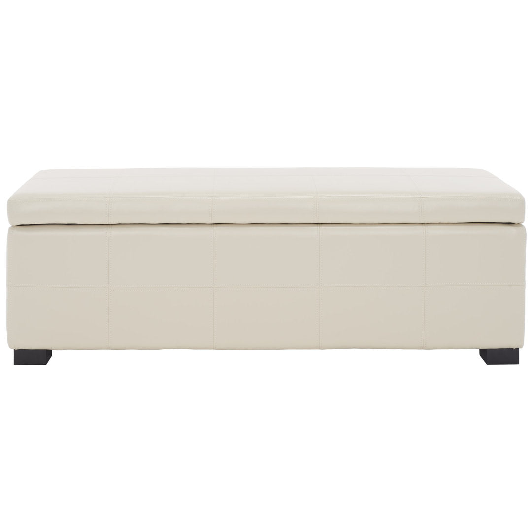 Maiden Upholstered Flip Top Storage Bench Latitude Run® Color: Flat Cream Faux Leather