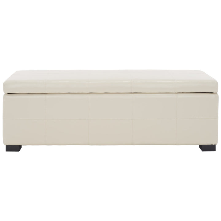 Maiden Upholstered Flip Top Storage Bench Latitude Run® Color: Flat Cream Faux Leather