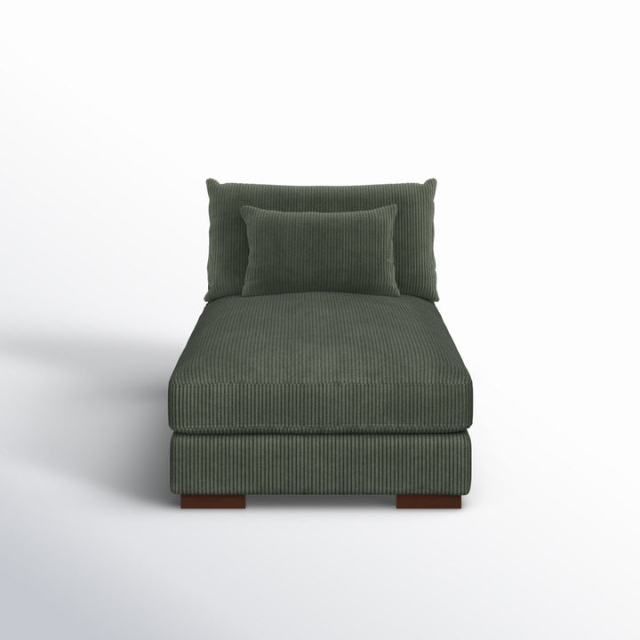 Ayvion Upholstered Chaise Lounge Wade Logan® Fabric: Green Corduroy