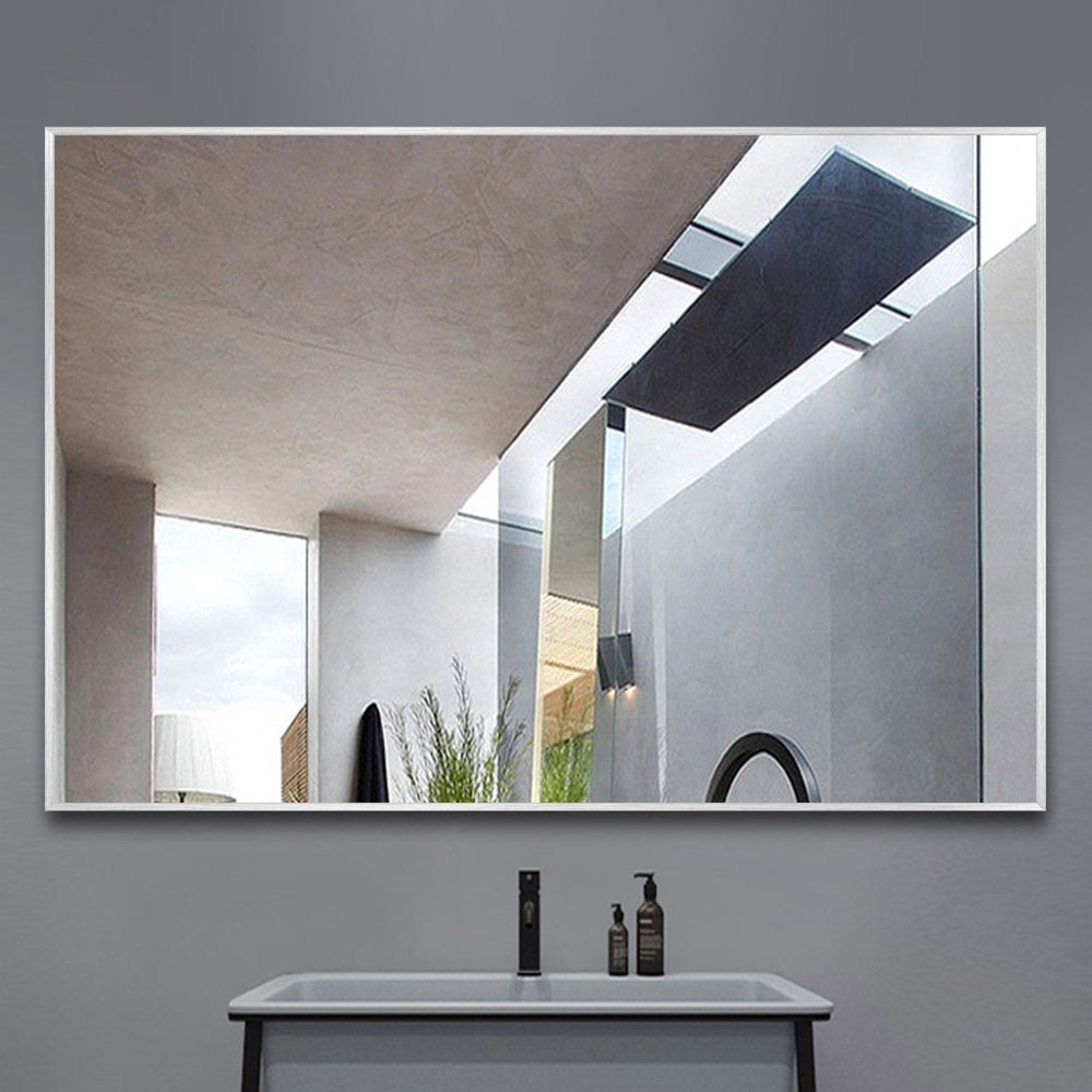 Beunca Metal Framed Bathroom Vanity Mirror Winston Porter Size: 38" x 26" Finish: Silver