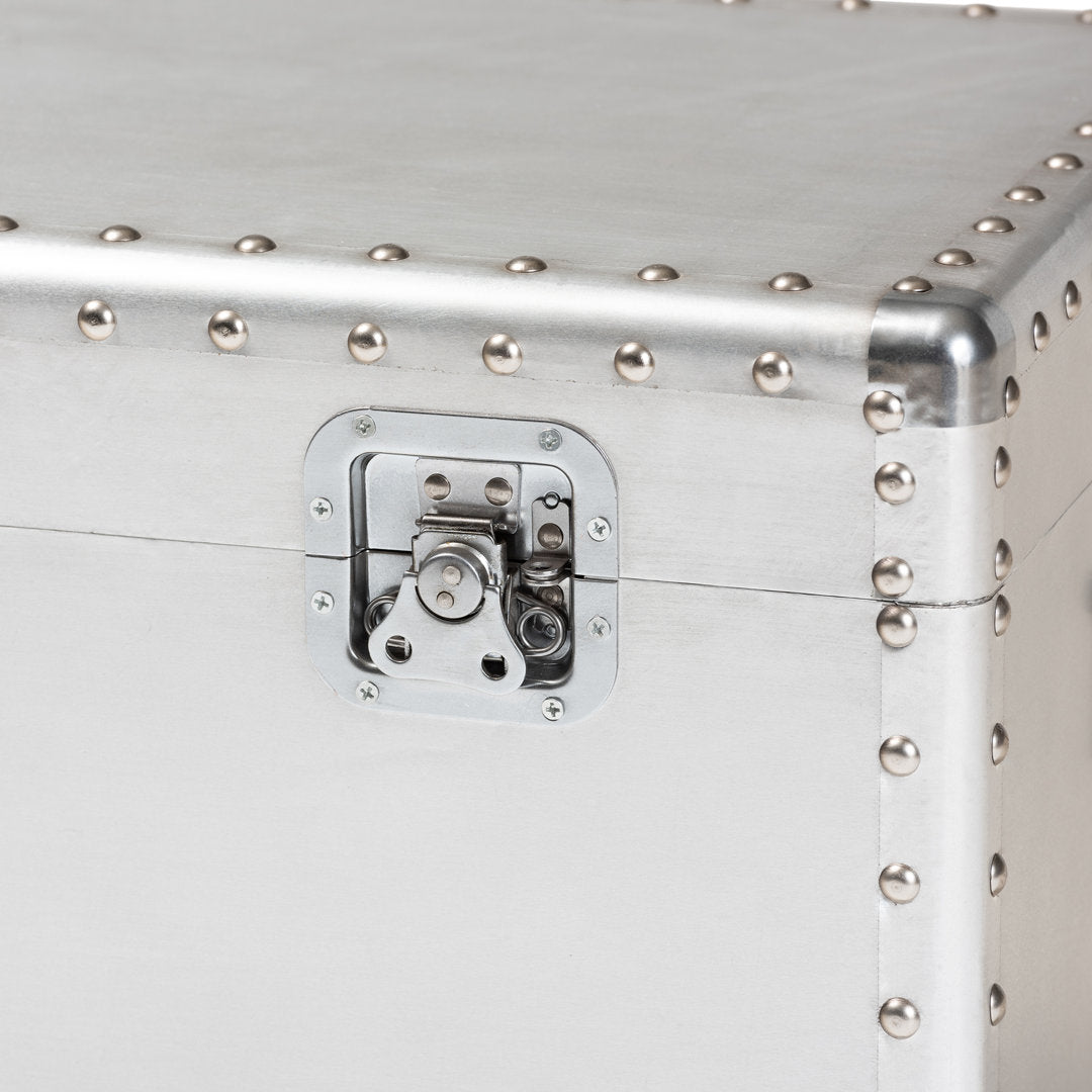 Serge French Industrial Metal Storage Trunk Breakwater Bay
