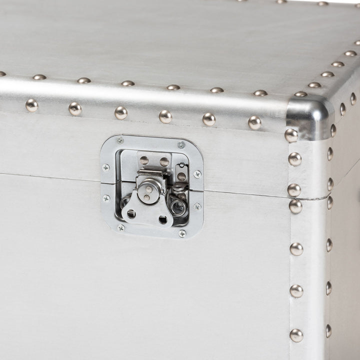 Serge French Industrial Metal Storage Trunk Breakwater Bay