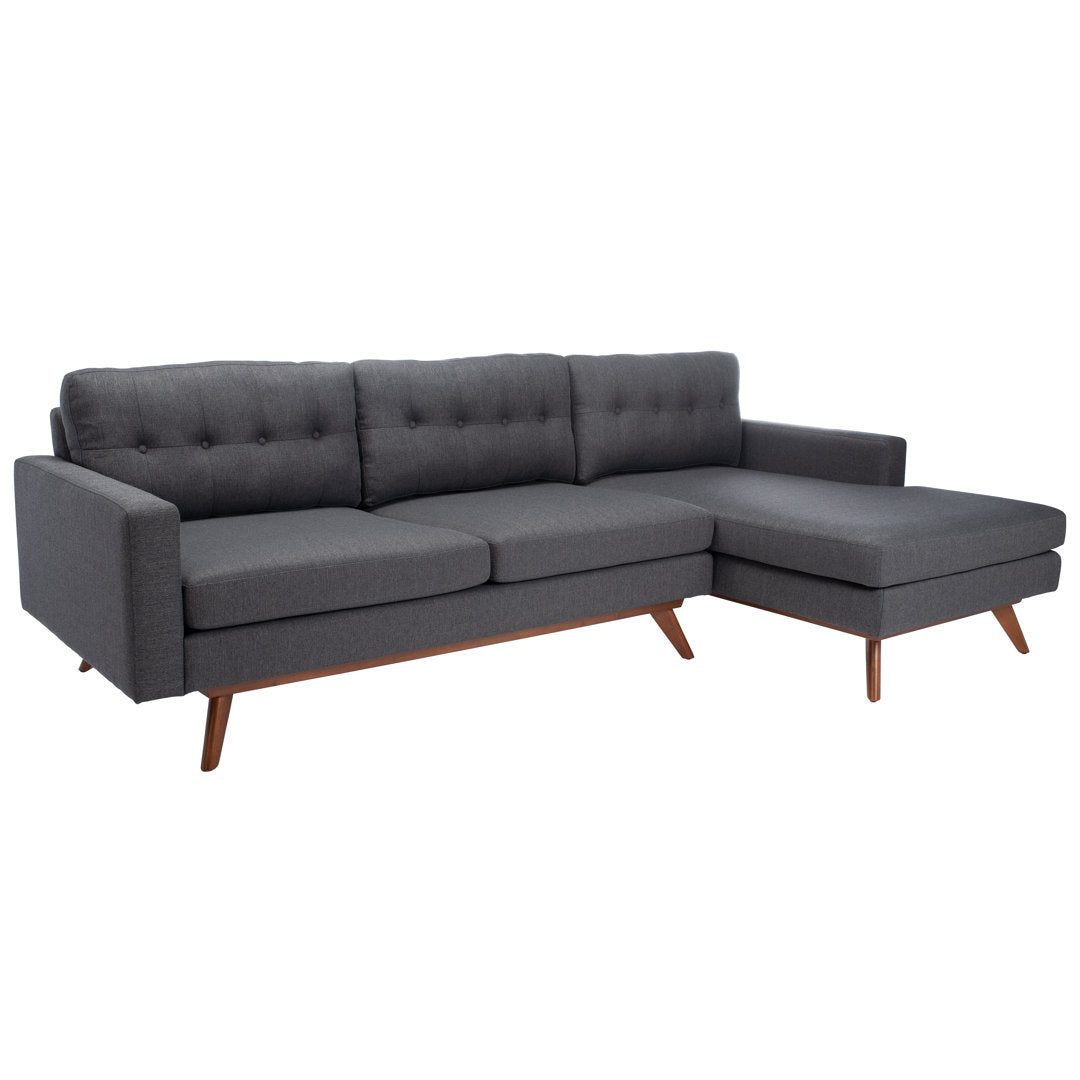 Jalean 103" Wide Linen Right Hand Facing Sofa & Chaise George Oliver