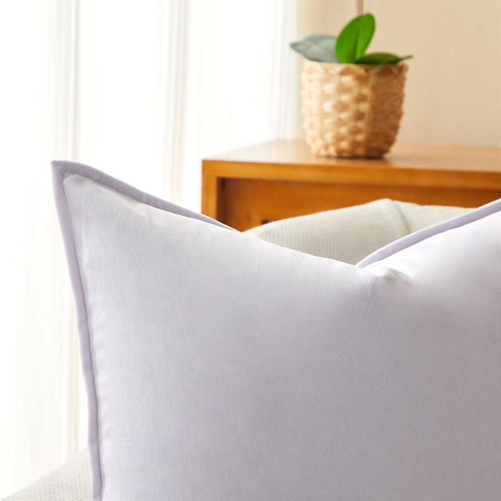 Square Velvet Pillow Cover & Insert WARISI Color: Violet Size: 16" H X 16" W x 5" D