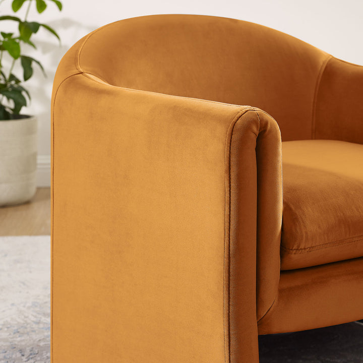 Daiona 31.2 inches Wide Armchair Accent Chair Ivy Bronx Fabric: Curry Velvet