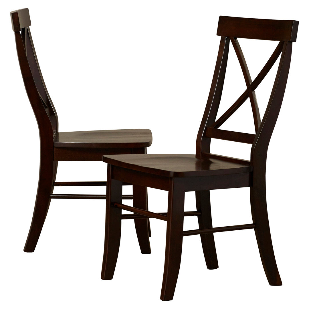 Solid Wood Cross Back Side Chair (Set of 2) August Grove® Color: Rich Mocha