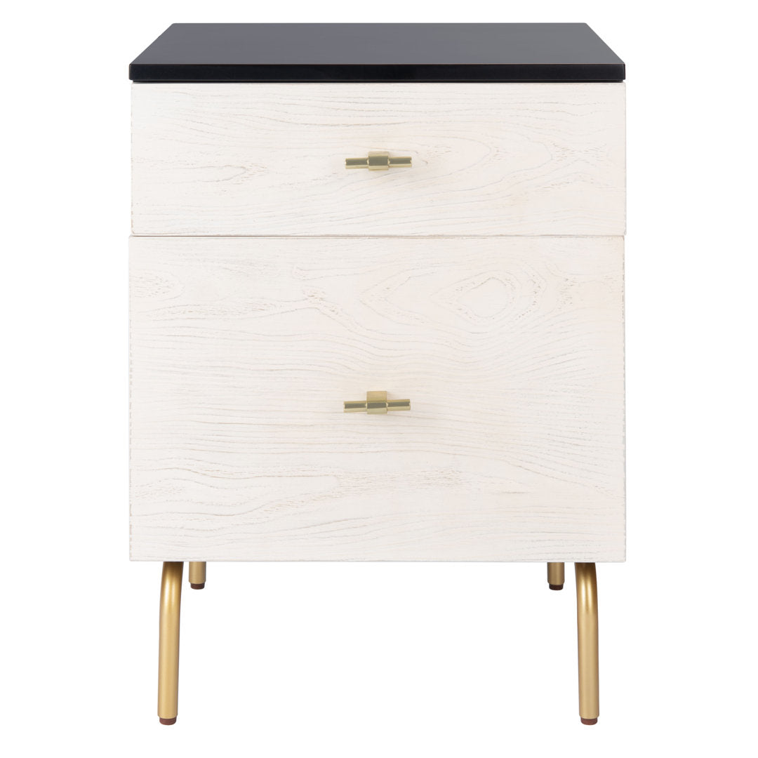 Linaris 2 - Drawer Nightstand Ivy Bronx Color: Black/White Washed