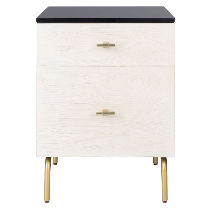 Linaris 2 - Drawer Nightstand Ivy Bronx Color: Black/White Washed