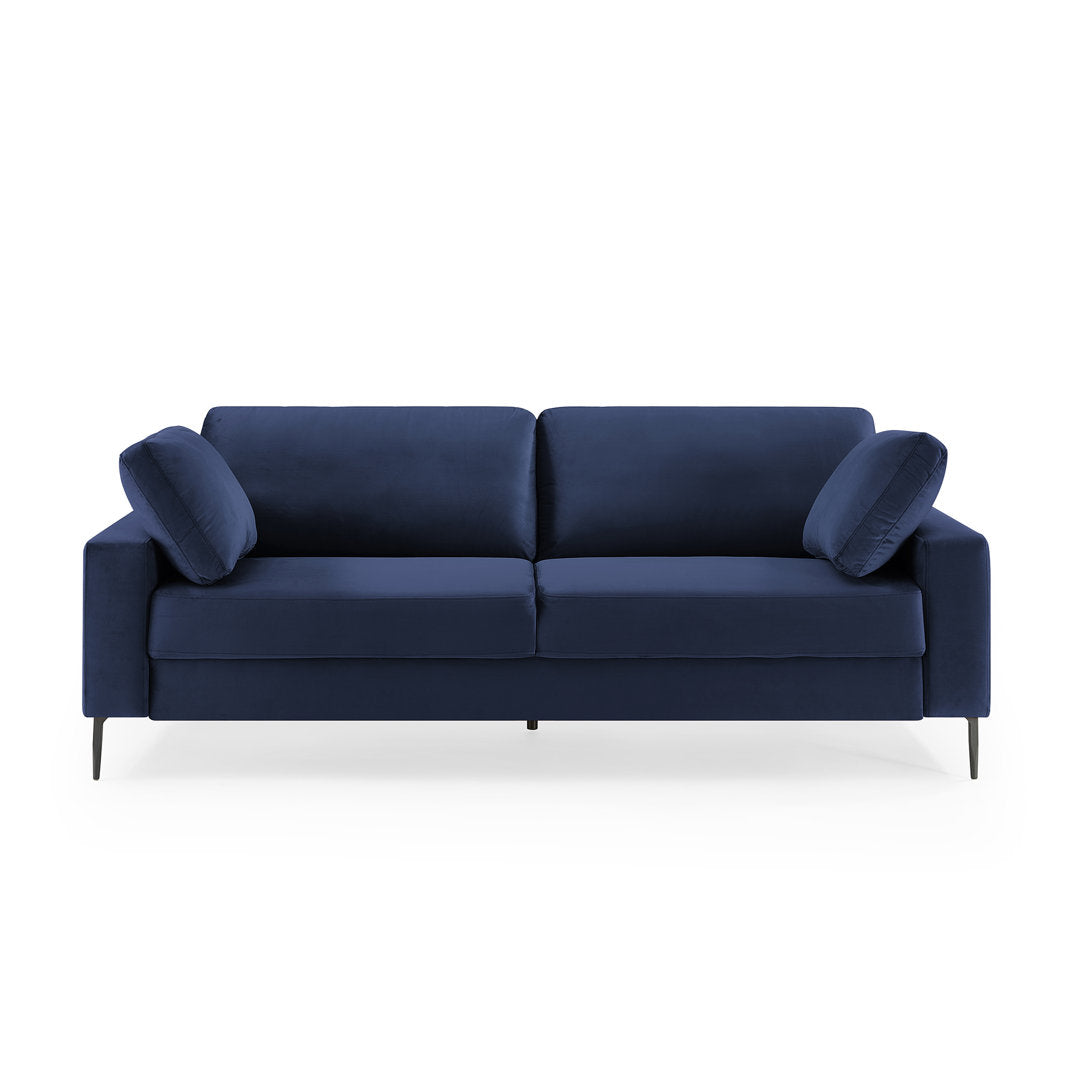Jeses MINIMORE Modern Style Etta 84.3" Mid-Century Modern Design Sofa Corrigan Studio® Fabric: Dark Blue Velvet