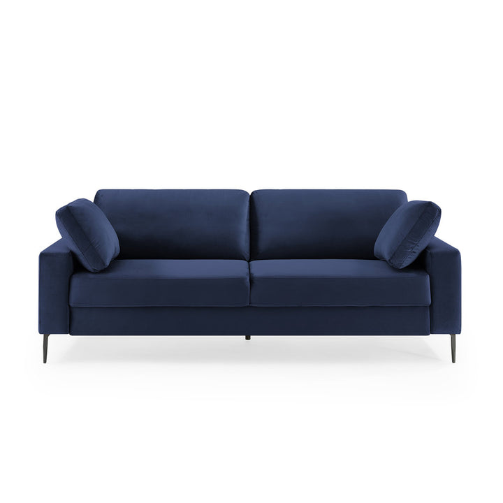 Jeses MINIMORE Modern Style Etta 84.3" Mid-Century Modern Design Sofa Corrigan Studio® Fabric: Dark Blue Velvet
