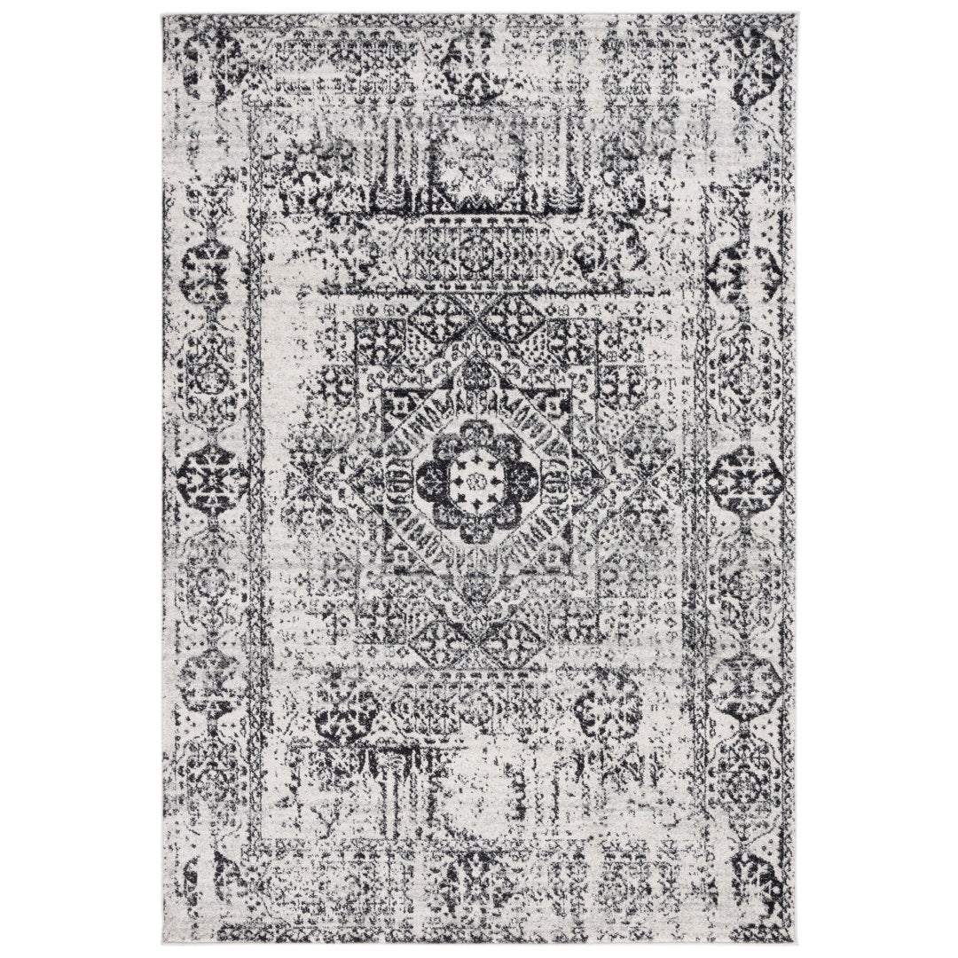 Highworth Oriental Ivory/Black Area Rug Trent Austin Design® Rug Size: Rectangle 8' x 10'