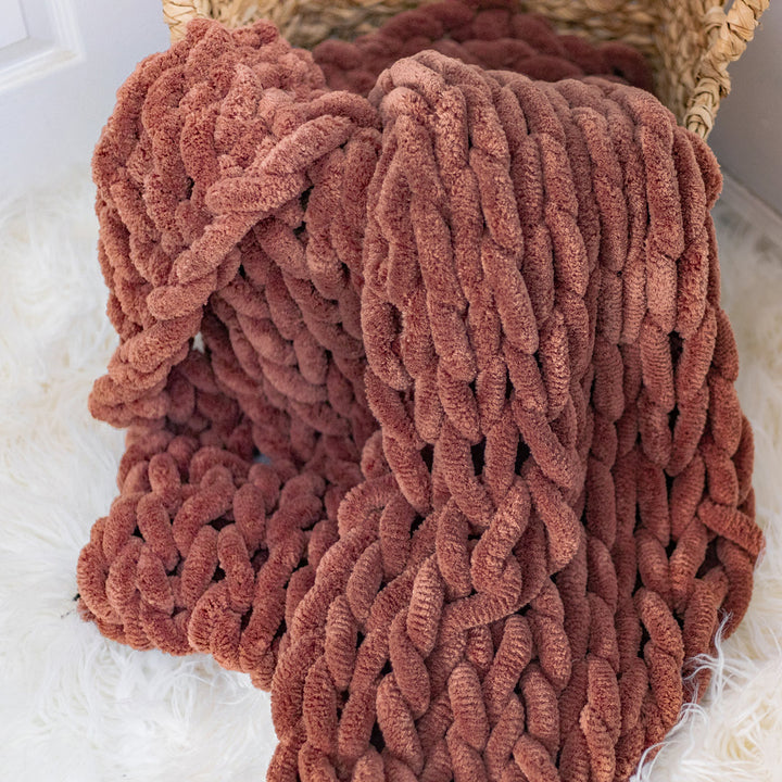 Chenille Knitted Chenille Throw Donna Sharp Color: Rust
