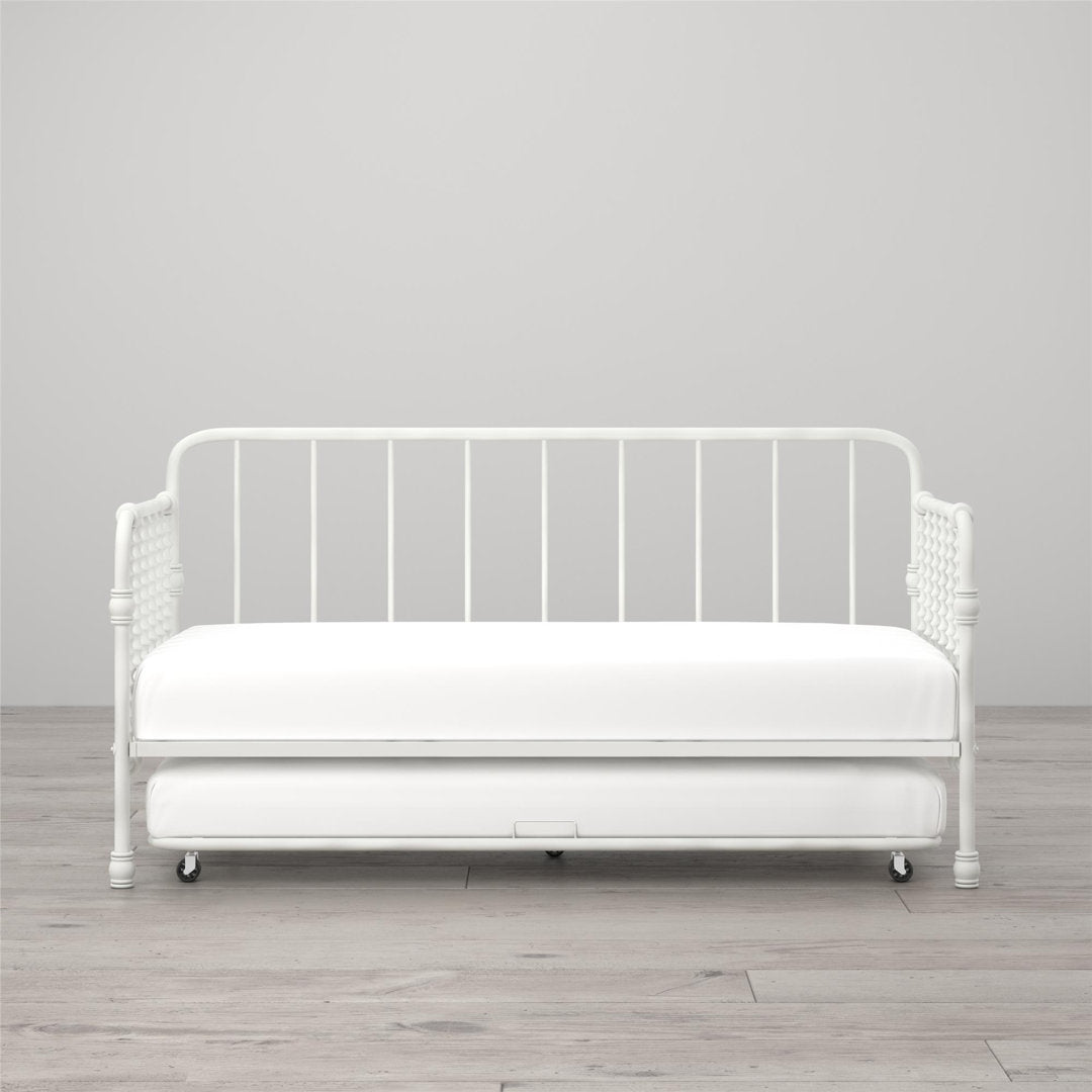 Monarch Hill Wren Twin Metal Daybed with Trundle Little Seeds Color: White