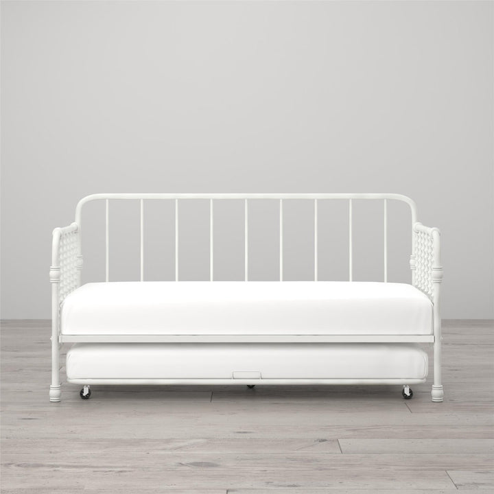 Monarch Hill Wren Twin Metal Daybed with Trundle Little Seeds Color: White