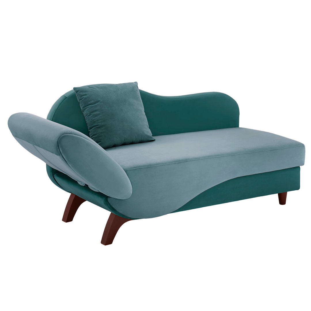 Gaven Armless Reclining Foam Chaise Lounge with Storage Mercury Row® Teen Upholstery Color: Dark Green/Light Green