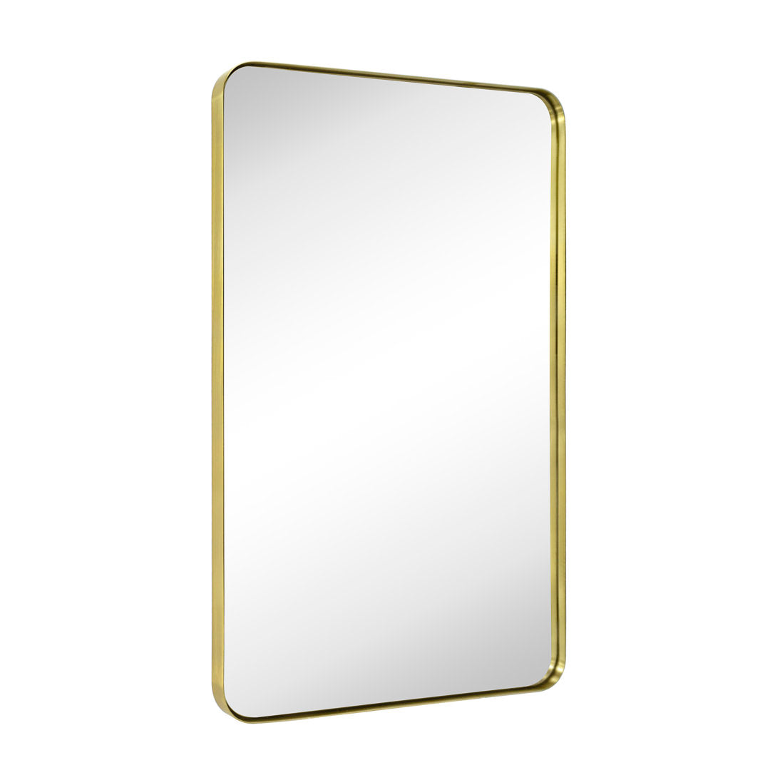 Kengston Modern & Contemporary Rectangular Bathroom Vanity Mirrors 17 Stories Size: 36" x 24" Finish: Brushed Gold