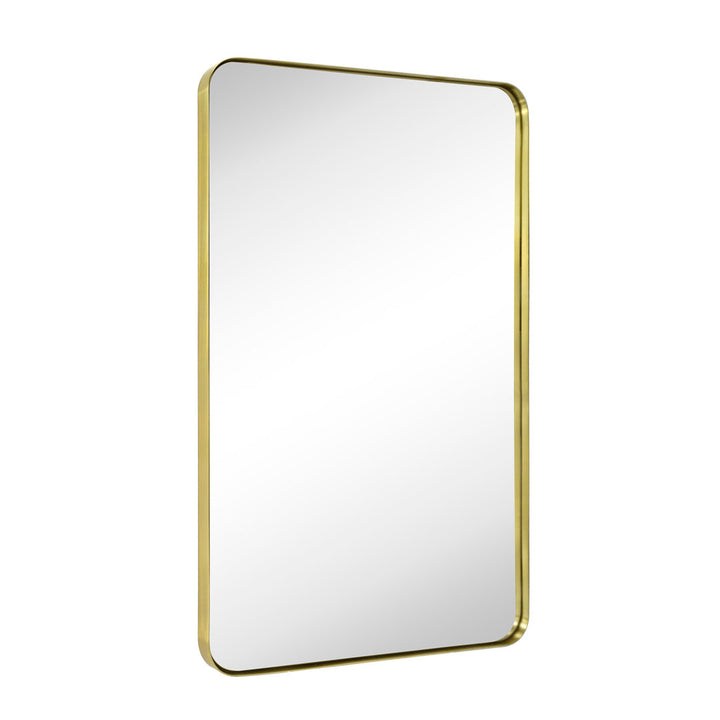 Kengston Modern & Contemporary Rectangular Bathroom Vanity Mirrors 17 Stories Size: 36" x 24" Finish: Brushed Gold