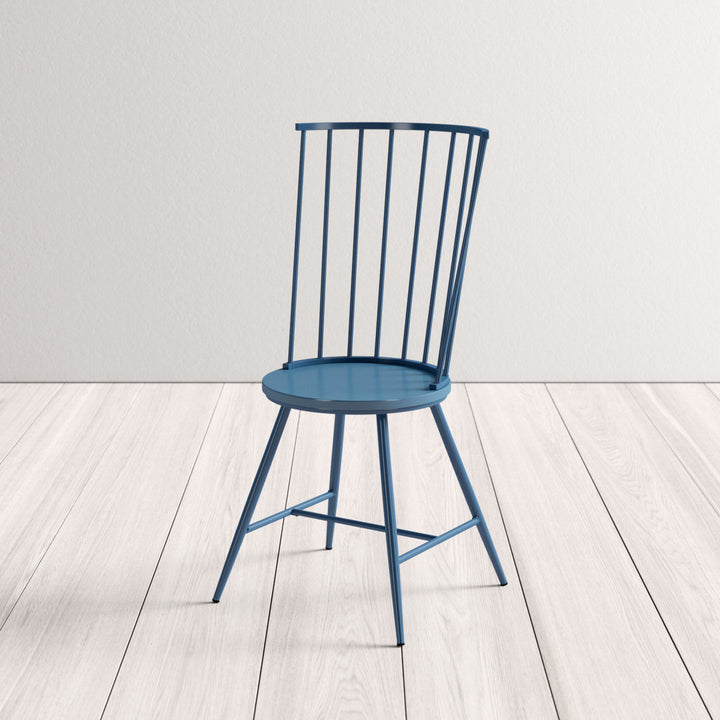 Kennamer Metal Slat Back Side Chair (Set of 2) Laurel Foundry Modern Farmhouse® Color: Bluesteel