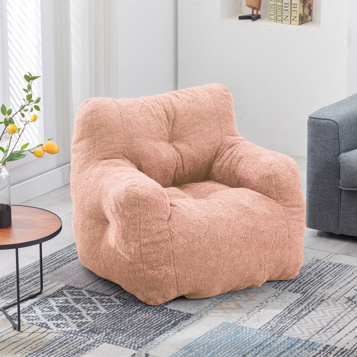 Medium Bean Bag Chair Viv + Rae™ Body Fabric: Light Pink Faux Fur