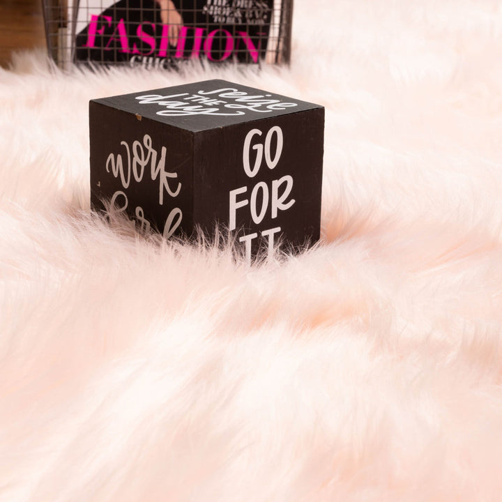 Diller Soft Pink Faux Sheepskin Fur Machine Washable Shag Fluffy Area Rug Willa Arlo™ Interiors Rug Size: Rectangle 5' x 7'