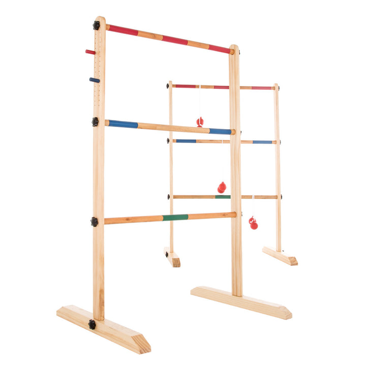 Hey Play Solid Wood Ladder Toss Set with Carrying Case Backyard Activity for BBQ or Tailgate Hey! Play!