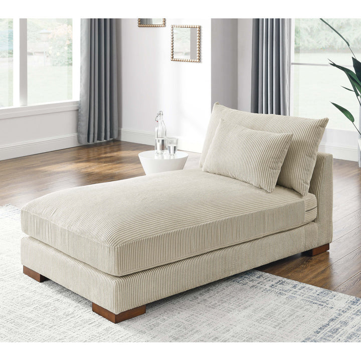 Ayvion Upholstered Chaise Lounge Wade Logan® Fabric: Beige Corduroy