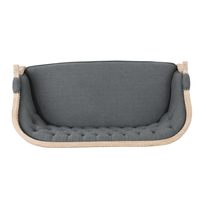 Atenea 49.5'' Upholstered & Birch Wood Loveseat August Grove® Upholstery Color: Dark Gray